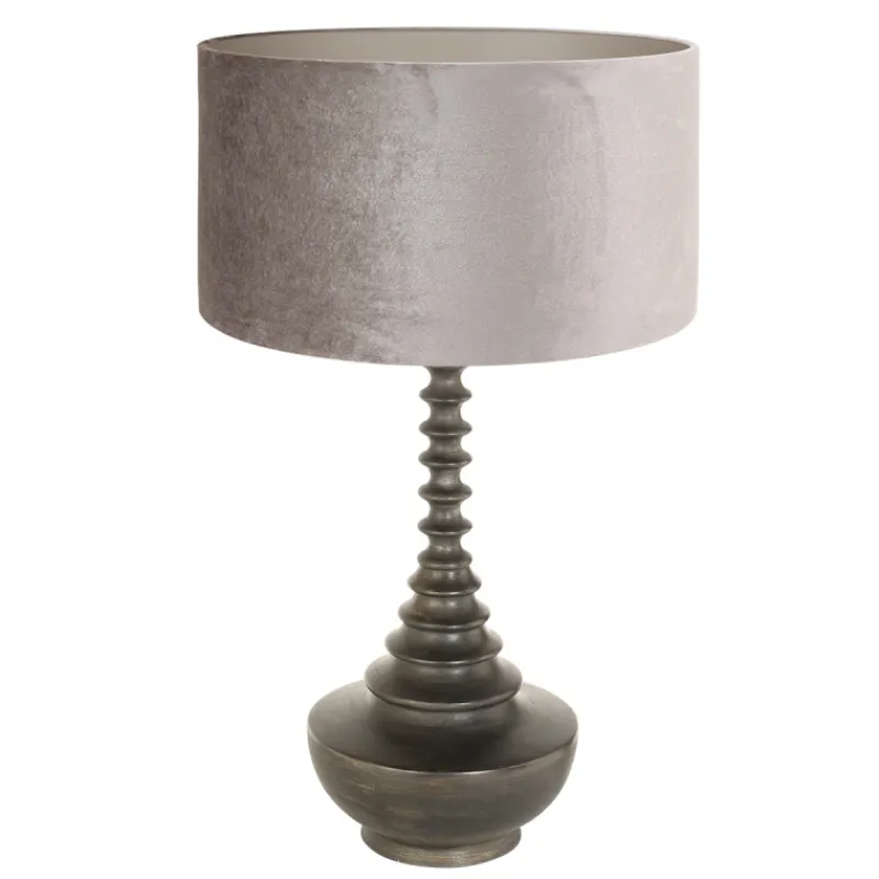 Anne Light & Home Tafellamp Bois Bol Velours Taupe