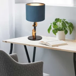 Anne Light & Home Tafellamp Animaux Beren Velours Blauw
