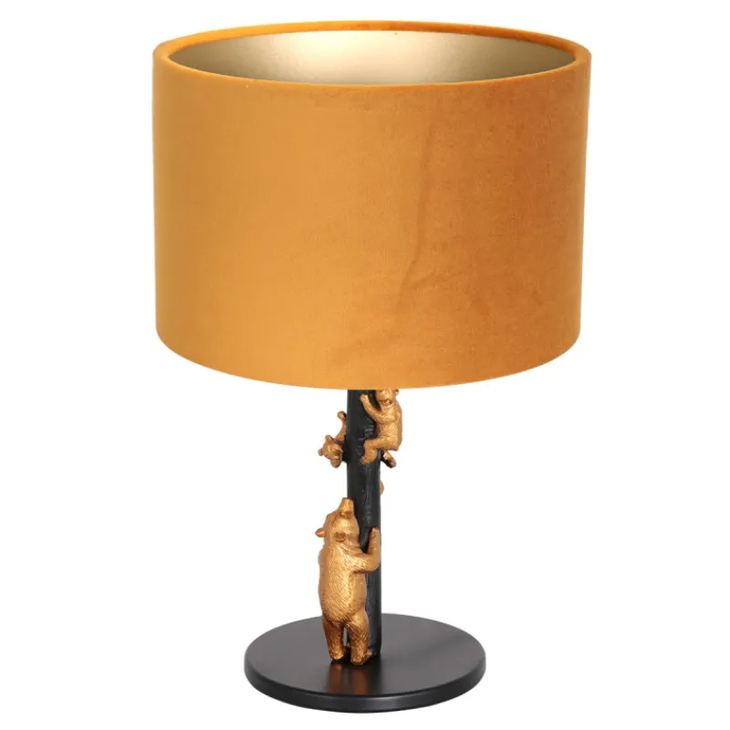 Anne Light & Home Tafellamp Animaux Beren Velours Goud Lampenkap Velours Goud