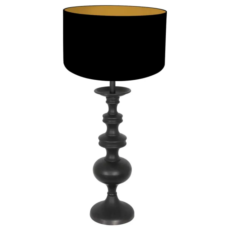 Anne Light & Home Tafellamp Lyons Kandelaar Linnen Zwart/Goud