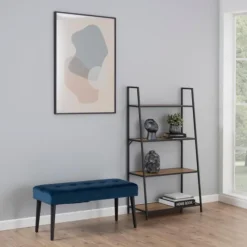Giga Living Bankje Odin Navy Blauw 95cm -