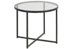 Giga Living Bijzettafel Elora Rond Glas Ø55cm - Smoke Hot