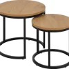 Giga Living Bijzettafel Solin Set MDF Naturel -