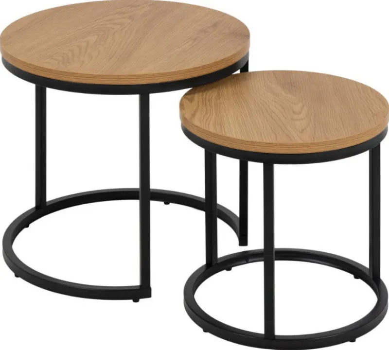 Giga Living Bijzettafel Solin Set MDF Naturel -