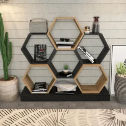 Arabic House Boekenkast Cicek Zwart/Naturel 120cm Naturel/Zwart New