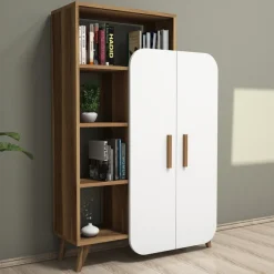 Arabic House Boekenkast Form Melamine Walnoot Wit Walnoot/Wit Discount