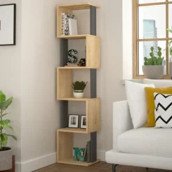 Arabic House Boekenkast Piri Melamine Sonoma Eiken Antraciet Naturel Hot