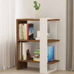 Arabic House Boekenkast Gaye Walnoot/Wit 70cm