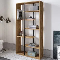 Arabic House Boekenkast Presto Melamine Walnoot Zwart Discount