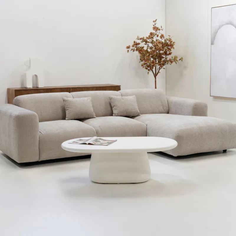 Giga Meubel Chaise Longue Bank Dijon 3-zits Beige -