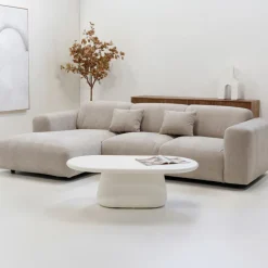 Giga Meubel Chaise Longue Bank Dijon 3-zits Beige - Links Sale