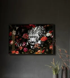 Coco Maison Schilderij Floral Cheetah 120x80cm Clearance