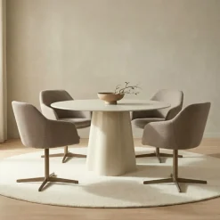 DÉJA Living DÉJA Eettafel Esra Rond 120cm Beige New