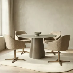 DÉJA Living DÉJA Eettafel Esra Rond 120cm Kaki Groen New