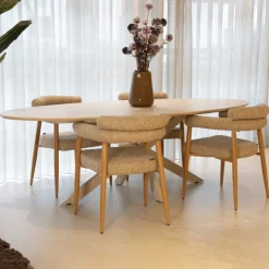 DÉJA Living DÉJA Eettafel Gimo Beige Ovaal 160cm