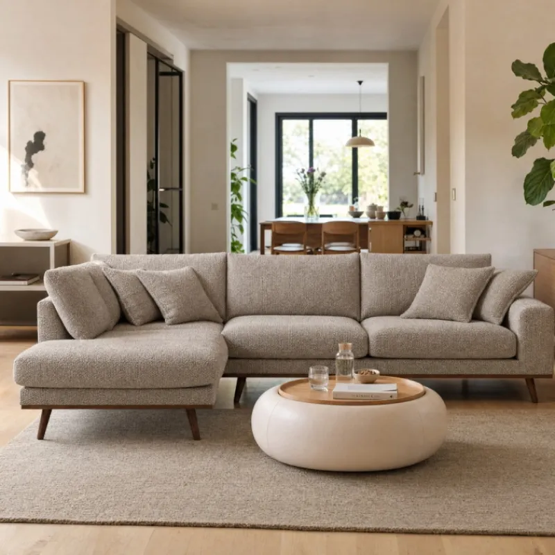 DÉJA Living DÉJA Hoekbank 3-zits Flint Links Taupe Clearance