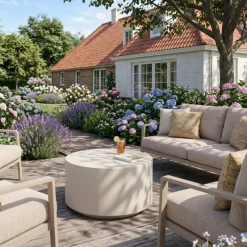 DÉJA Living DÉJA Outdoor Loungetafel Bergby Beige Rond 60cm Discount