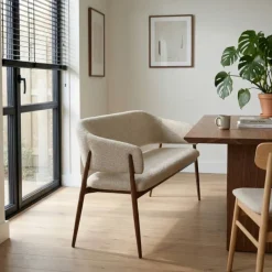 DÉJA Living DÉJA Eetkamerbank Dénia Beige/Walnoot 160cm
