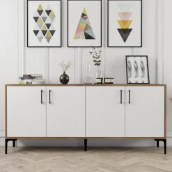 Arabic House Dressoir Kiev Melamine Walnoot Wit Walnoot/Wit