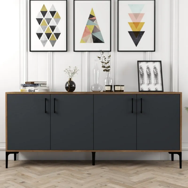 Arabic House Dressoir Kiev Melamine Walnoot Antraciet