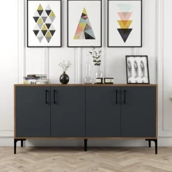 Arabic House Dressoir Kiev Walnoot/Antraciet 160cm Antraciet/Walnoot Clearance