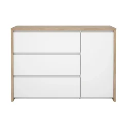 Giga Living Dressoir Next Jackson Hickory Wit Hoogglans - Naturel/Wit