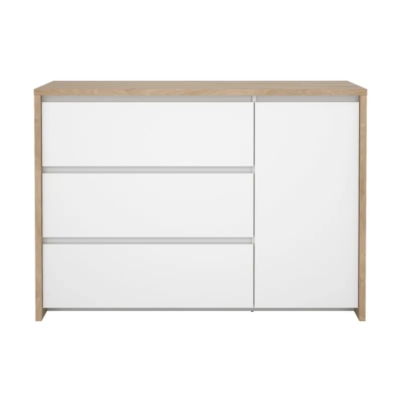 Giga Living Dressoir Next Jackson Hickory Wit Hoogglans - Naturel/Wit