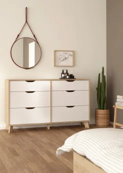 Giga Living Dubbele Ladekast Ikast Wit Jackson Hickory - Clearance
