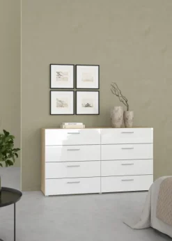 Giga Living Dubbele Ladekast Pepe Hoogglans 8-lades -