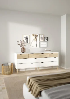 Giga Living Dubbele Ladekast Oslo Wit/Naturel -
