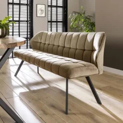 GM Eetkamerbank Raster 180 Champagne - Giga Meubel Velvet Hot