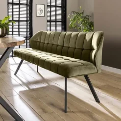 GM Eetkamerbank Raster 180 Groen - Giga Meubel Velvet Clearance