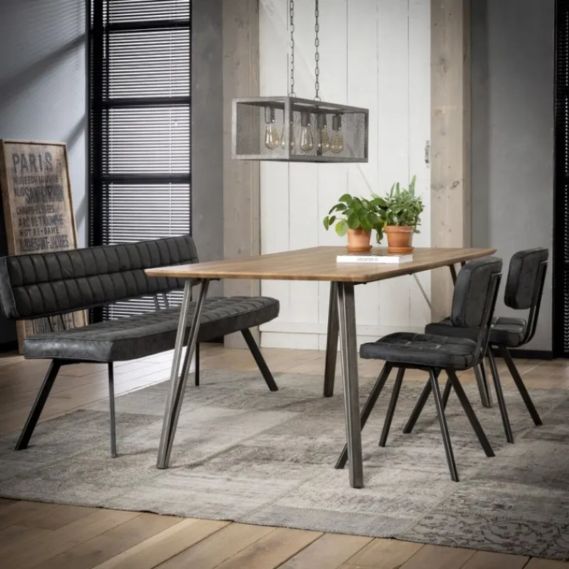 GM Eetkamerbank Kruisstiksel Open Rug 180cm - Giga Meubel Hot