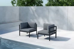 Fjôrd Bankmodule Copacabana Aluminium 74x74x65cm Zwart Outlet