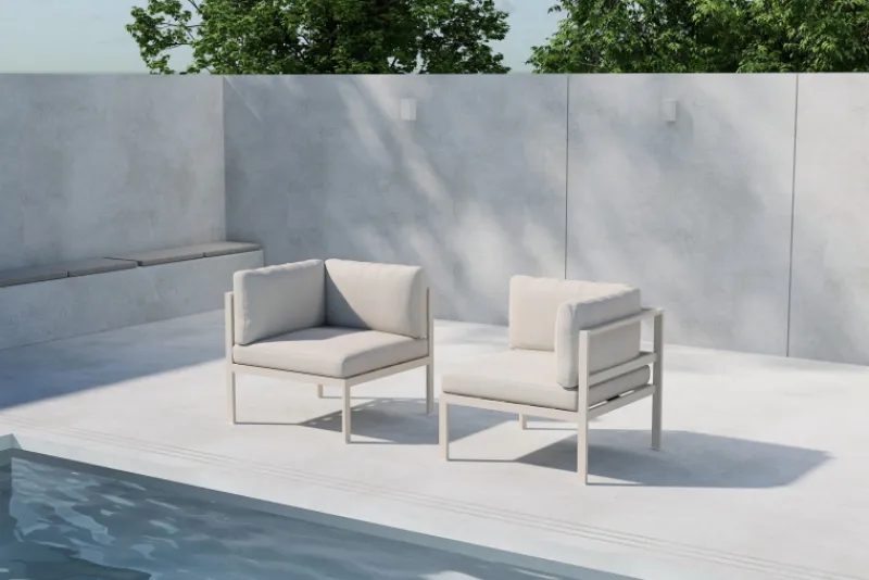 Fjôrd Bankmodule Copacabana Aluminium 74x74x65cm