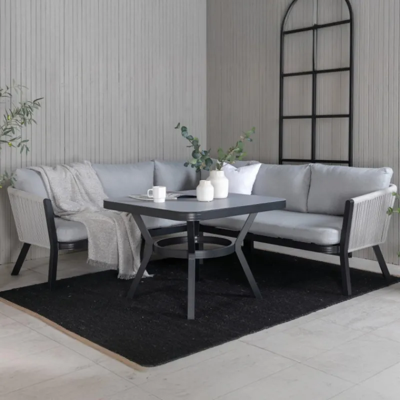 Fjôrd Hoekbankset Virya Lounge Met Tafel Alu Zwart Clearance