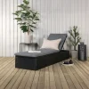 Fjôrd Lounge Ligbed Quad Lounge - Zwart Wicker