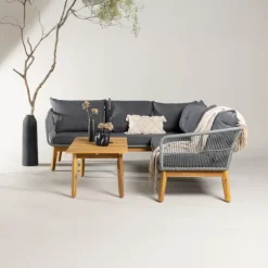 Fjôrd Loungeset Chania Naturel/ Acaciahout Grijs Sale