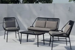 Fjôrd Loungeset Zakynthos met Bankje Zwart Online