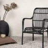 Fjôrd Outdoor Loungestoel Rizal Zwart Rotan/Aluminium