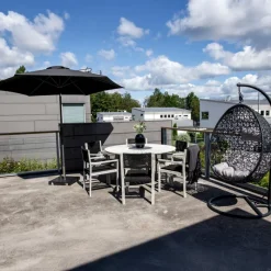 Fjôrd Parasol Leeds 3m Grijs Alu Stof