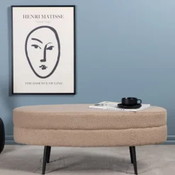 Fjôrd Poef Otto Zwart/Beige