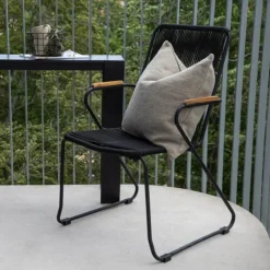 Fjôrd Tuinstoel Bois Aluminium/touw Zwart Sale