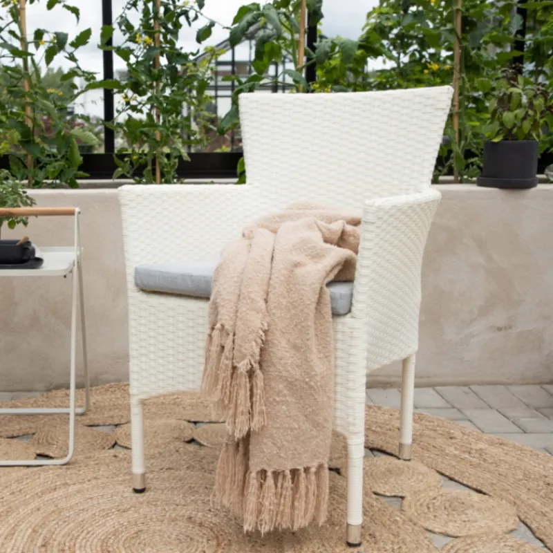 Fjôrd Tuinstoel Malina Aluminium Wicker Wit Outlet