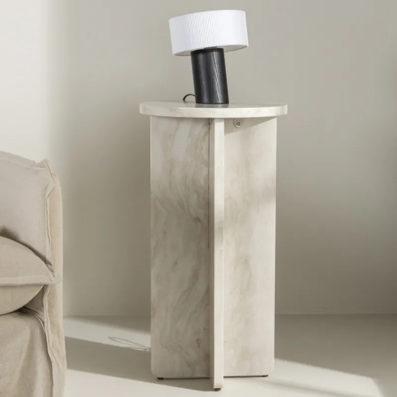 Fjôrd Zuil Ålesund Ø40cm Marmerlook Beige Clearance