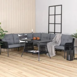 Fjôrd Hoekbankset Berlin Set Met Touw Zwart/Grijs