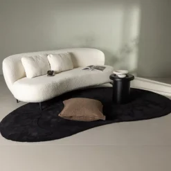 Fjôrd 3-zits Bank Luna Zwart/Wit Boucle