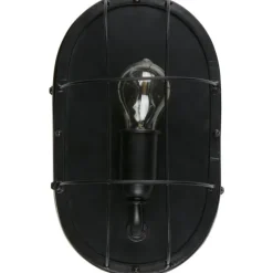 Woood Gabber wandlamp metaal zwart