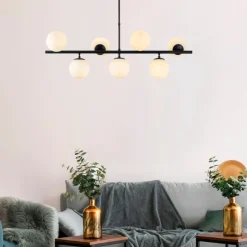 Arabic House Hanglamp Fazli Metaal Zwart Wit 7-Lichts