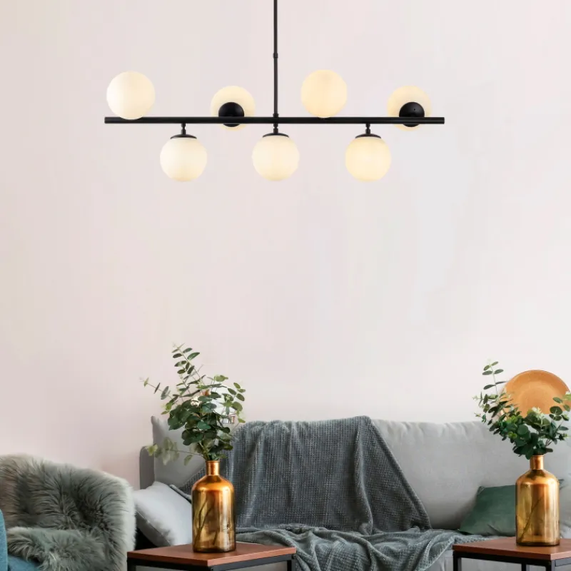 Arabic House Hanglamp Fazli Metaal Zwart Wit 7-Lichts